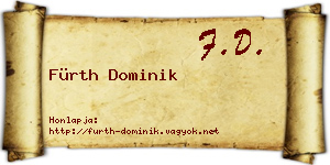 Fürth Dominik névjegykártya